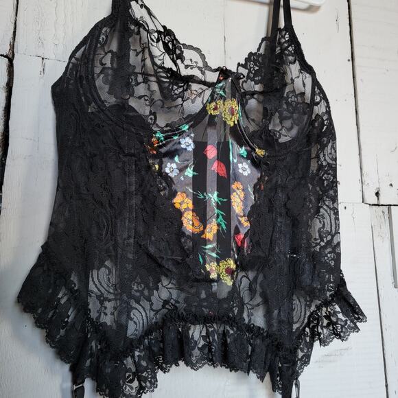 Lace Panel Plus Size Bustier Sz 42, 44 - Picture 9 of 14